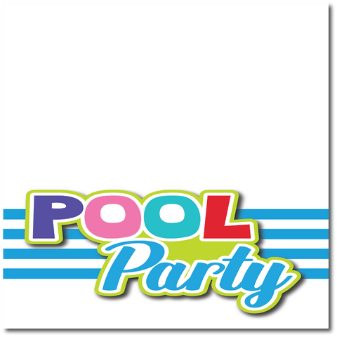 Pool Party - Printed Premade Scrapbook Page 12x12 Layout