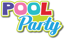 Pool Party - Scrapbook Page Title Sticker