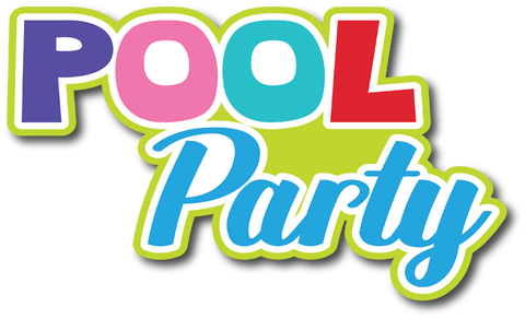Pool Party - Scrapbook Page Title Sticker