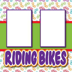 Riding Bikes - Printed Premade Scrapbook Page 12x12 Layout
