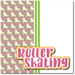 Roller Skating - Printed Premade Scrapbook Page 12x12 Layout