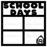 School Days - 4 Frames - Scrapbook Page Overlay Die Cut - Choose a Color