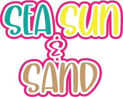 Sea Sun & Sand - Scrapbook Page Title Sticker