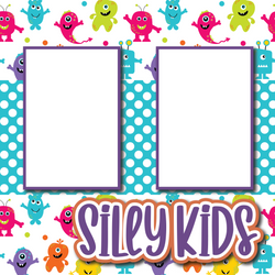 Silly Kids - Printed Premade Scrapbook Page 12x12 Layout