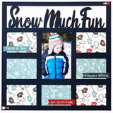 Snow Much Fun - 8 Frames - Scrapbook Page Overlay Die Cut - Choose a Color
