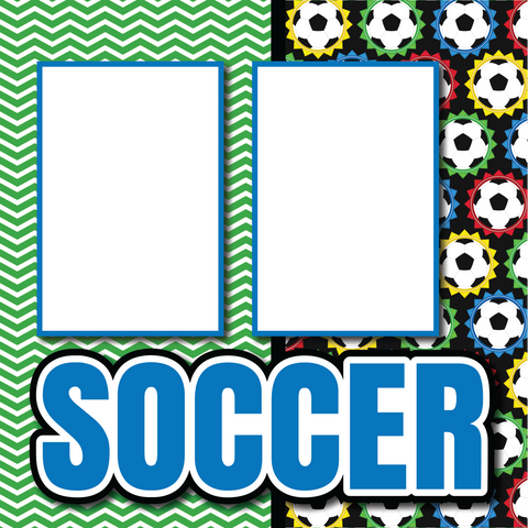 Soccer - Printed Premade Scrapbook Page 12x12 Layout