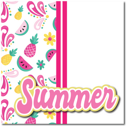 Summer - Printed Premade Scrapbook Page 12x12 Layout