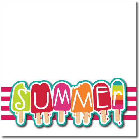 Summer - Printed Premade Scrapbook Page 12x12 Layout