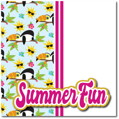 Summer Fun - Printed Premade Scrapbook Page 12x12 Layout