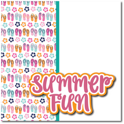 Summer Fun - Printed Premade Scrapbook Page 12x12 Layout