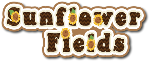 Sunflower Fields - Scrapbook Page Title Sticker