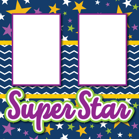 Super Star - Printed Premade Scrapbook Page 12x12 Layout