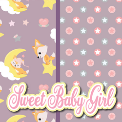 Sweet Baby Girl - Printed Premade Scrapbook Page 12x12 Layout