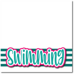 Swimming - Printed Premade Scrapbook Page 12x12 Layout