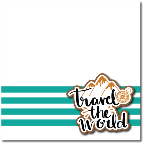 Travel the World - Printed Premade Scrapbook Page 12x12 Layout