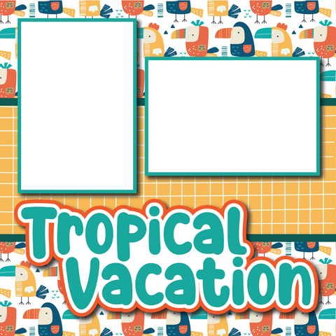 Tropical Vacation - Printed Premade Scrapbook Page 12x12 Layout