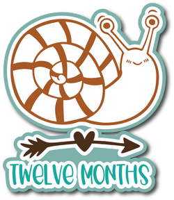 Twelve Months - Scrapbook Page Title Sticker