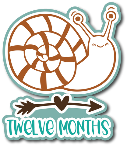 Twelve Months - Scrapbook Page Title Sticker