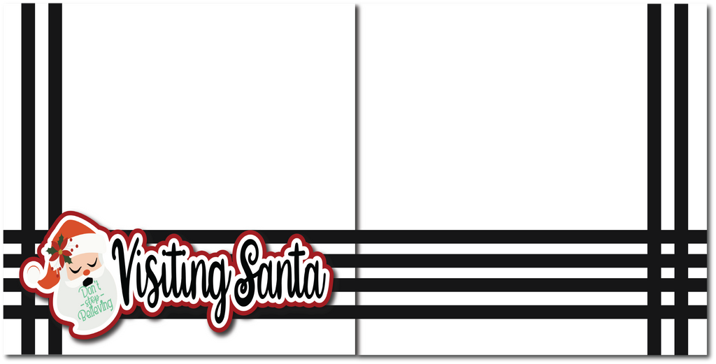 Visiting Santa - Printed Premade Scrapbook (2) Page 12x12 Layout ...