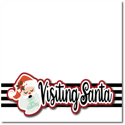 Visiting Santa - Printed Premade Scrapbook Page 12x12 Layout