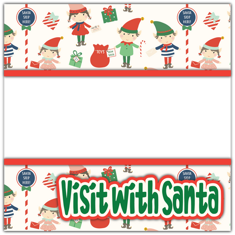 Visit with Santa - Printed Premade Scrapbook Page 12x12 Layout