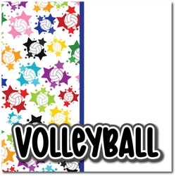Volleyball - Printed Premade Scrapbook Page 12x12 Layout