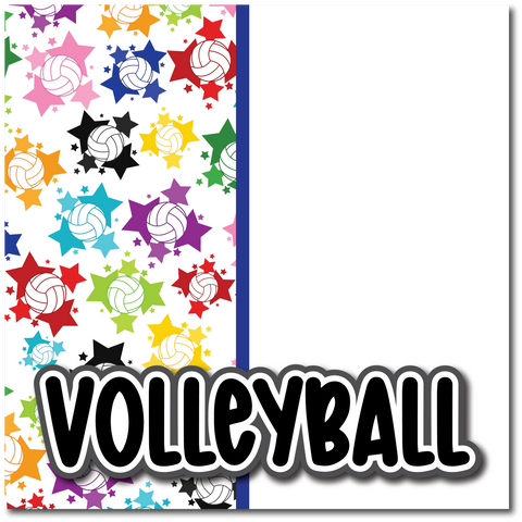 Volleyball - Printed Premade Scrapbook Page 12x12 Layout
