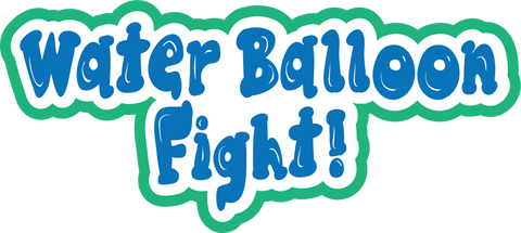 Water Balloon Fight - Scrapbook Page Title Sticker