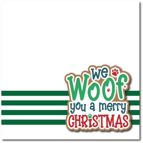 We Woof You a Mery Christmas - Printed Premade Scrapbook Page 12x12 Layout