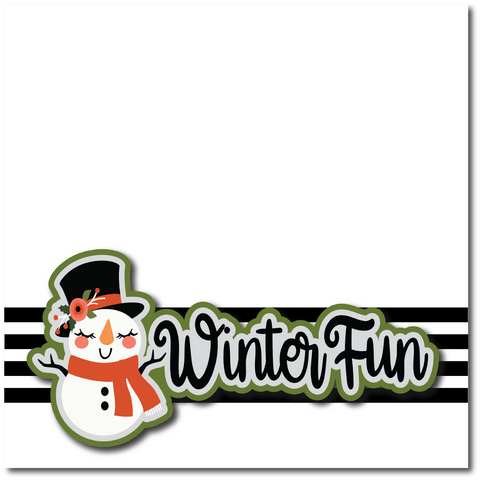 Winter Fun - Printed Premade Scrapbook Page 12x12 Layout