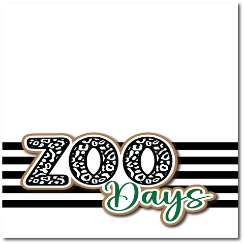 Zoo Days - Printed Premade Scrapbook Page 12x12 Layout